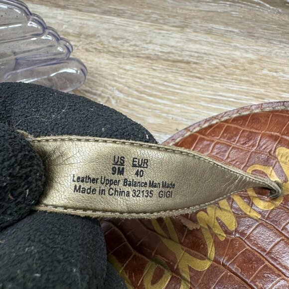 Sam Edelman Gigi Thong Tan Leather Sandals Women's Size 9 - Picture 5 of 6